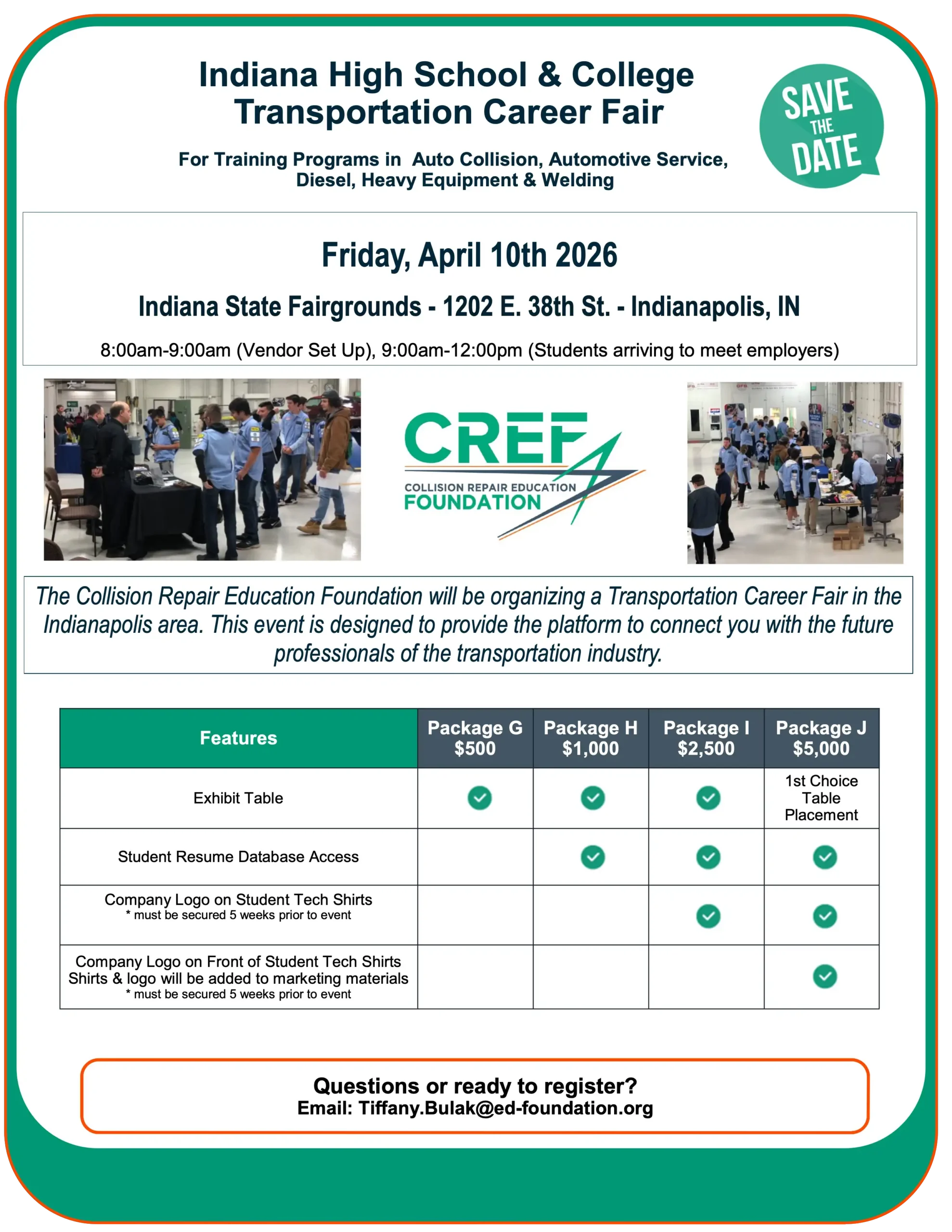 Indiana Sponsor Career Fair Flyer